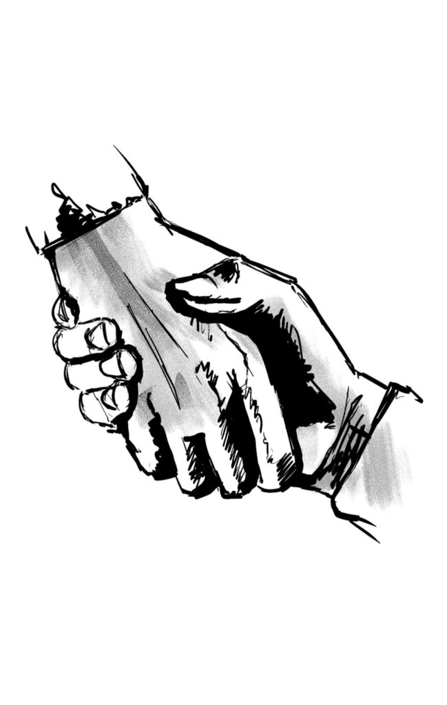 dotykanie-swiata-marka-kaminskiego-ilustracja-dlonie
